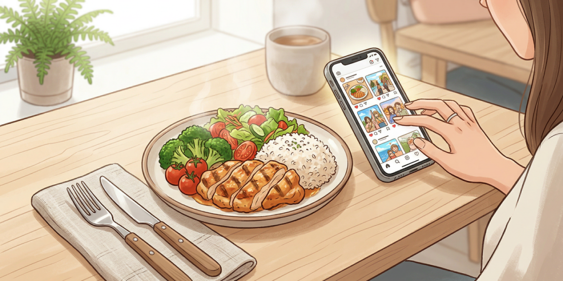 Usar o celular enquanto come pode fazer você comer mais do que precisa