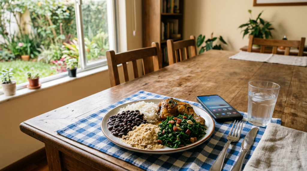 Usar o celular enquanto come pode fazer você comer mais do que precisa