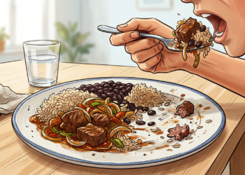 Mastigar rápido durante as refeições pode aumentar o inchaço abdominal