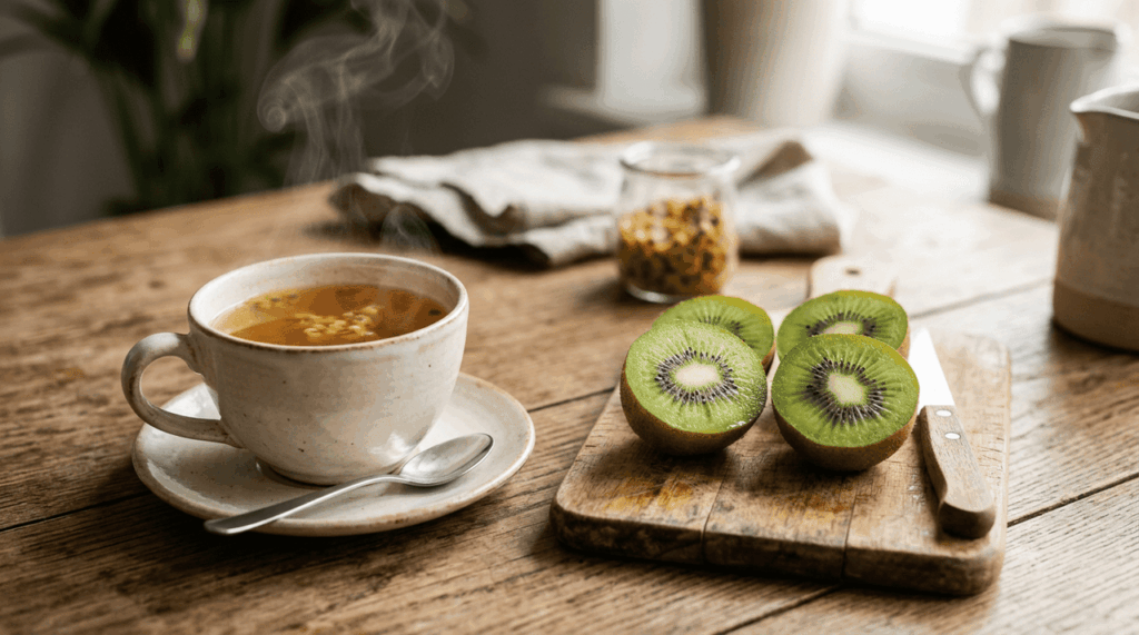 Um chá e uma fruta que melhoram a qualidade do sono mais do que evitar cafeína à noite