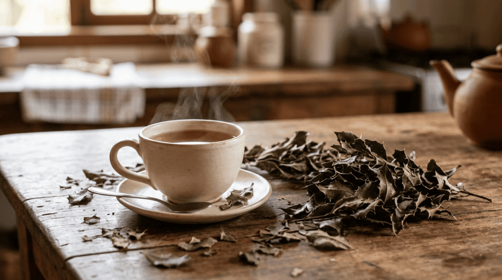 Funciona como um calmante natural para o estômago, mas sob uma condição: só consumo o chá de espinheira-santa em jejum