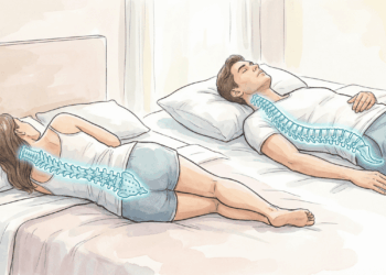 Dormir de lado ou de barriga para cima: qual posição protege mais a coluna durante a noite?