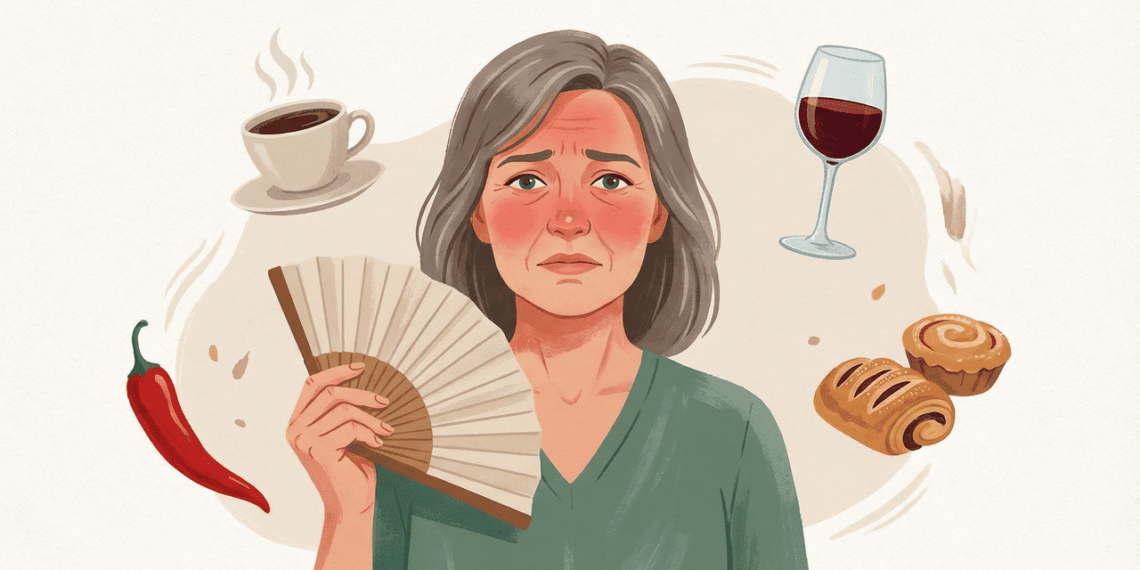 Quais alimentos pioram as ondas de calor e a transpiração durante a menopausa?