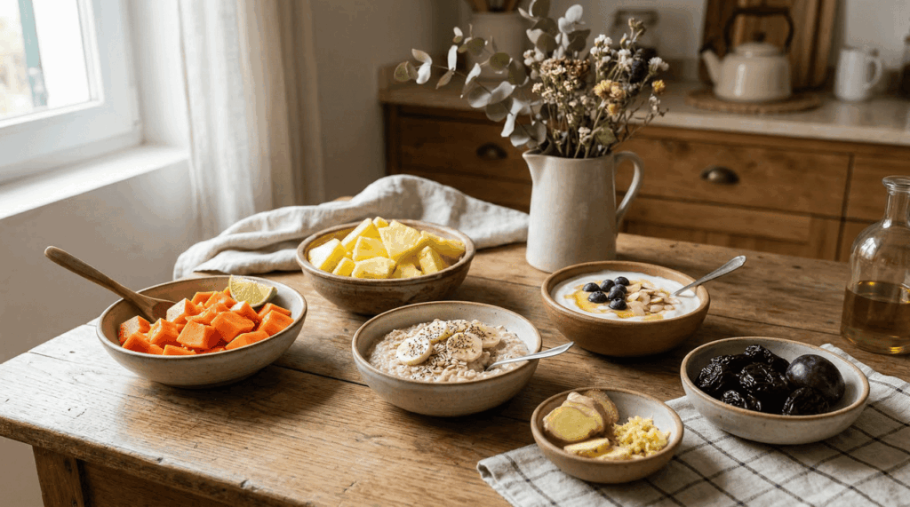 Alimentos simples do dia a dia ajudam a aliviar estômago pesado e gases