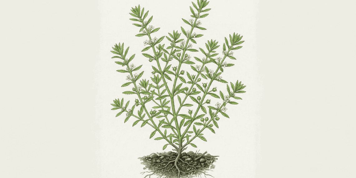 Essa planta é usada em chás para aliviar tosse e problemas digestivos