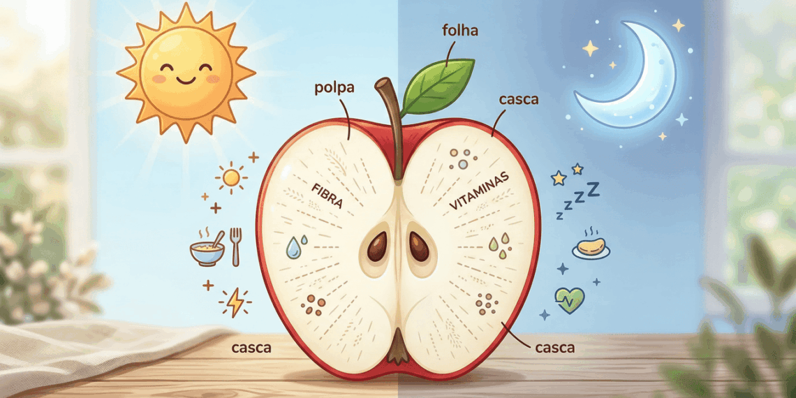 Qual o melhor horário para comer maçãs: de manhã ou à noite?