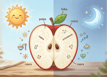 Qual o melhor horário para comer maçãs: de manhã ou à noite?