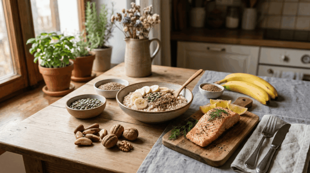 Alimentos que regulam o sono e reduzem a ansiedade na menopausa