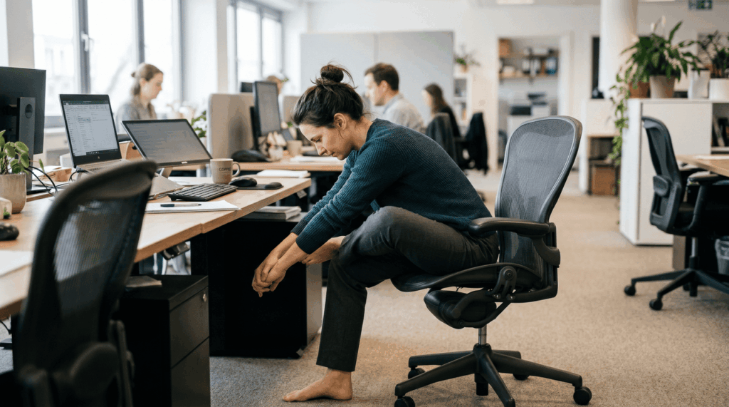 Dor na nádega no fim do expediente pode aliviar com esse alongamento simples