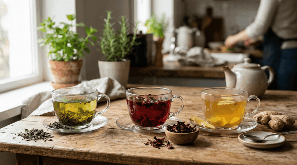 5 chás naturais para tomar durante a semana e desinchar o corpo naturalmente