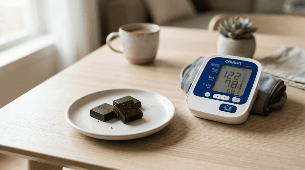 O que acontece com a sua pressão arterial quando você come chocolate amargo todos os dias?