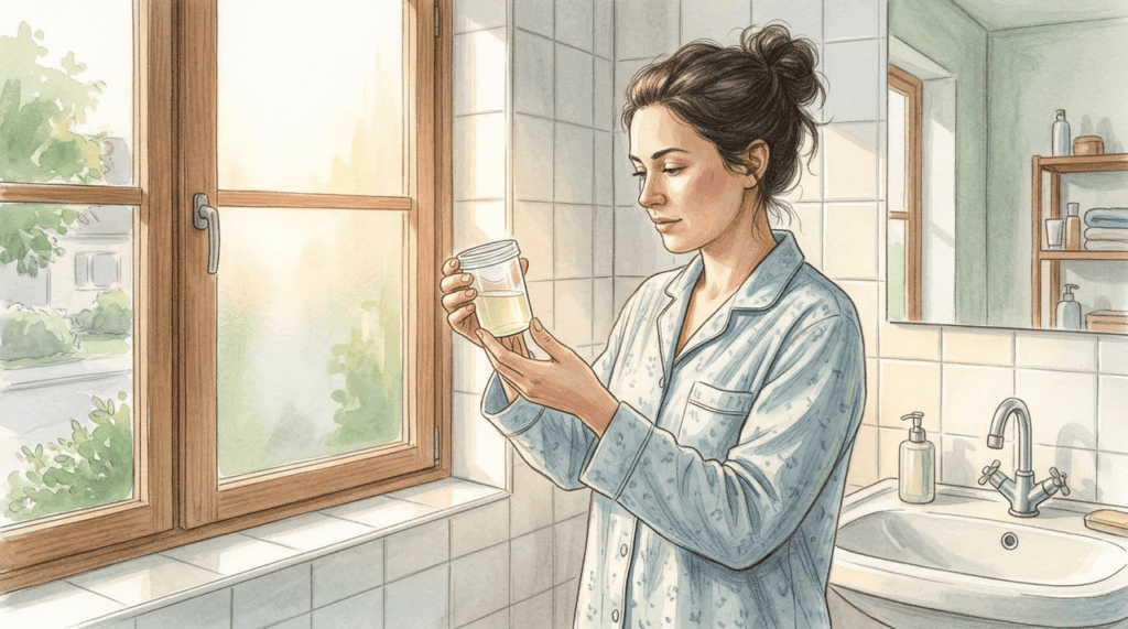 Cor da urina ao acordar revela um detalhe importante sobre hidratação e saúde dos rins