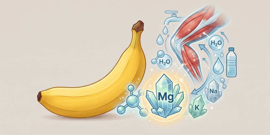O mito da banana contra cãibras, por que focar no magnésio e na hidratação pode ser muito mais eficiente