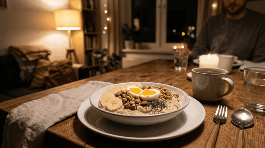 Uma substância que relaxa e ajuda a adormecer, de preferência à noite