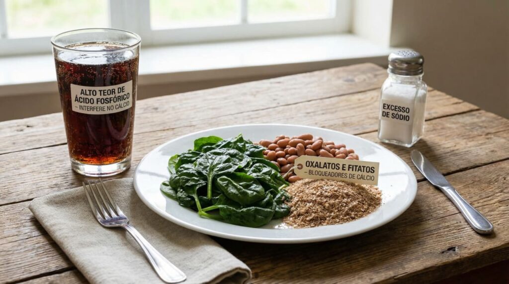 Esses 4 alimentos do almoço brasileiro costumam atrapalhar mais o cálcio do que parece