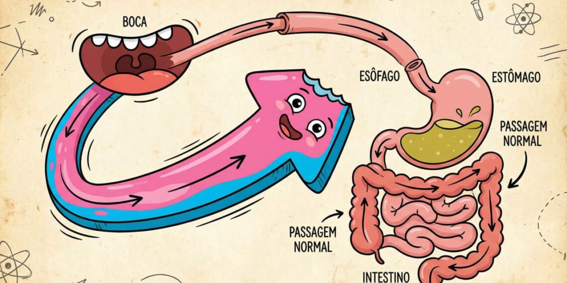 Quanto tempo leva para o chiclete ser processado se for engolido por acidente?