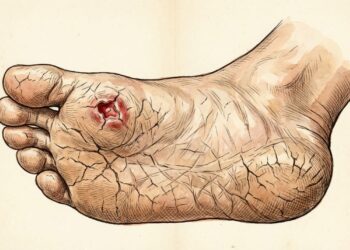 Os sintomas de diabetes descompensada manifestam-se nos pés