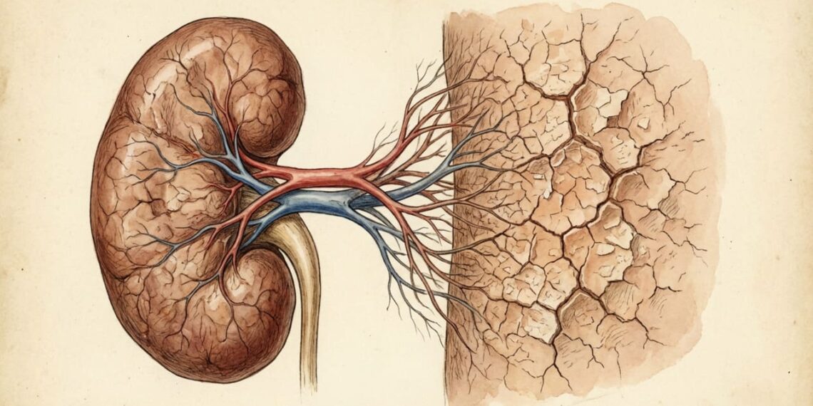 Os sintomas de insuficiência renal manifestam-se na pele