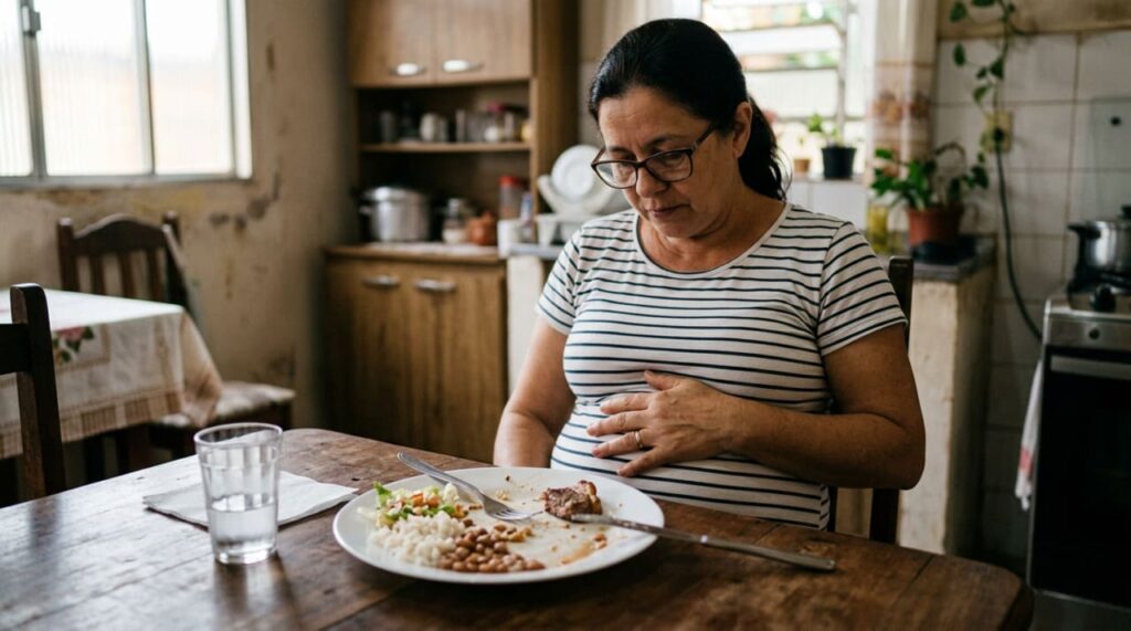 Ter a barriga inchada depois de comer: quando é normal, quando não é e quais ajustes realmente funcionam