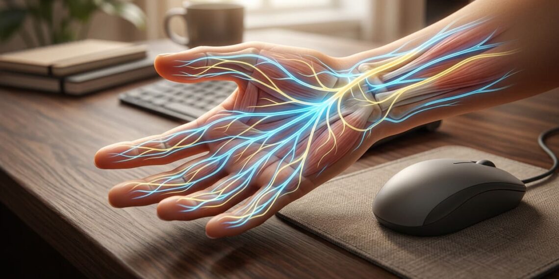 Mãos dormentes no teclado? quando o formigamento no trabalho é um alerta do sistema nervoso