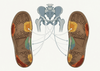 A sua articulação do quadril está saudável? Você pode descobrir observando as solas dos seus sapatos