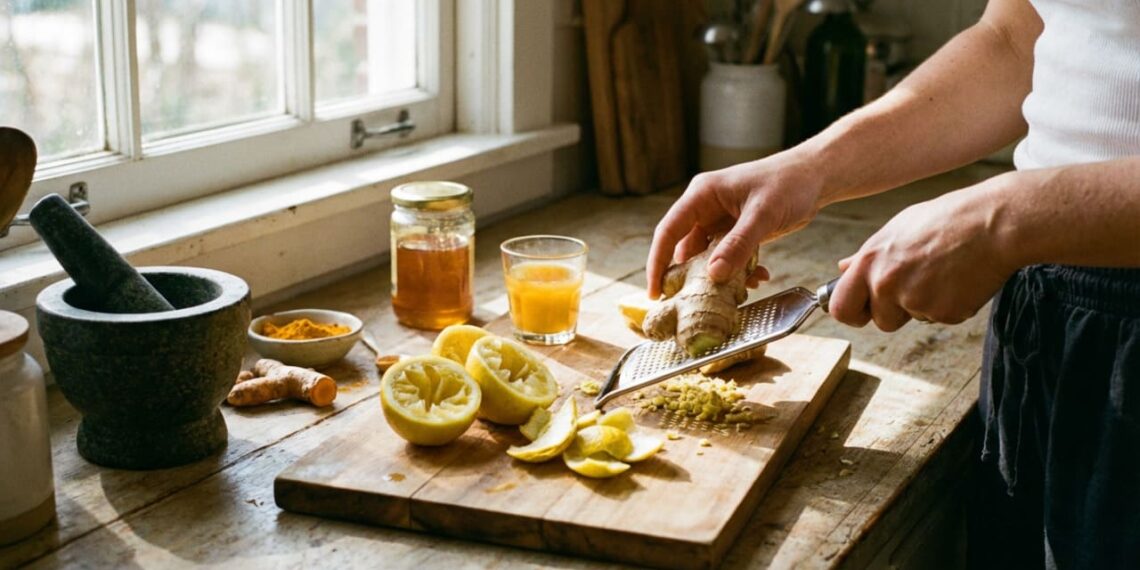 Shot de gengibre em jejum ajuda a aliviar a inflamação no joelho