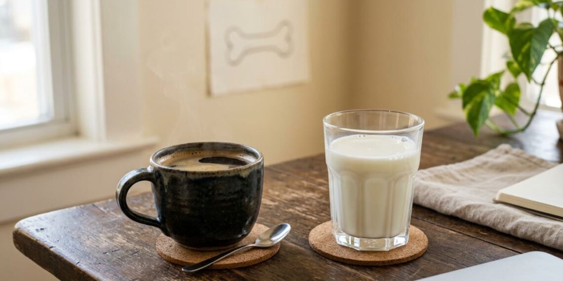 Café com leite no café da manhã causa perda silenciosa de cálcio nos ossos