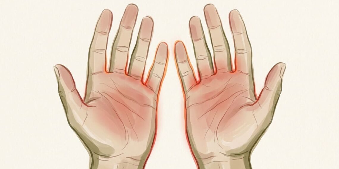 Os sintomas de problemas no fígado manifestam-se nas palmas das mãos