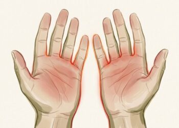 Os sintomas de problemas no fígado manifestam-se nas palmas das mãos