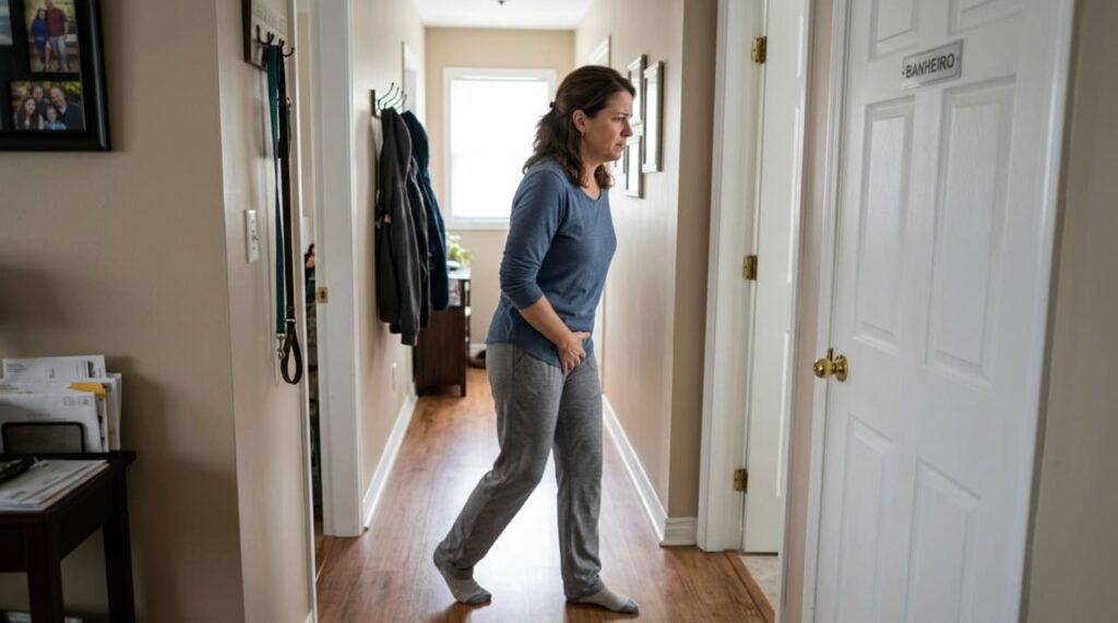 Que tipo de problema médico pode ser indicado pela micção frequente ao longo do dia?