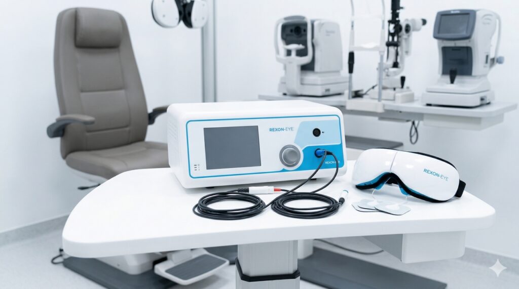 Equipamento usado em terapia moderna para olho seco promete regenerar a produção natural da lágrima.