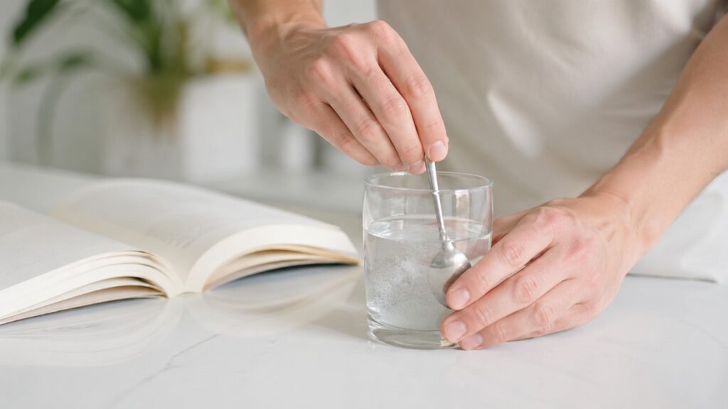 Creatina sendo preparada em uma rotina voltada ao foco e à memória.