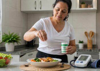 Sal com potássio sendo usado com cuidado em uma rotina voltada ao controle da pressão.