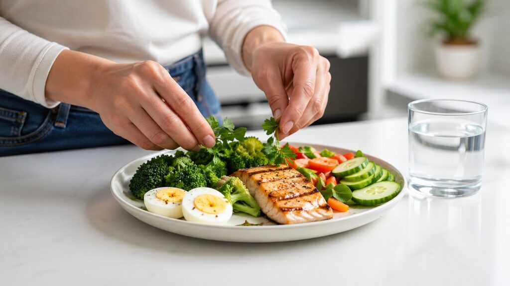 Prato com alimentos ligados à ingestão natural de taurina.