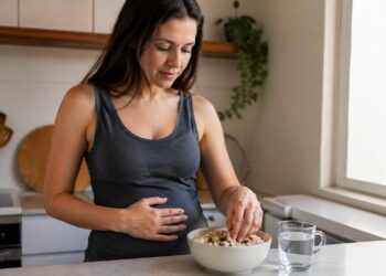 Grãos integrais sendo preparados para apoiar saciedade, glicose e saúde metabólica.
