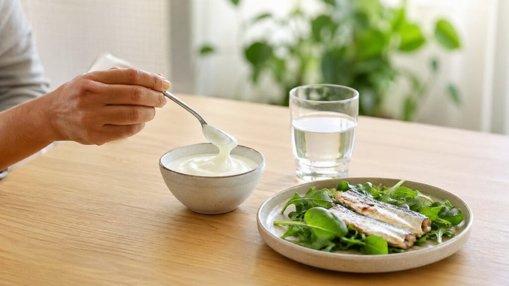 Fontes alimentares de cálcio ajudam a manter o equilíbrio nutricional com menor risco de excesso isolado.