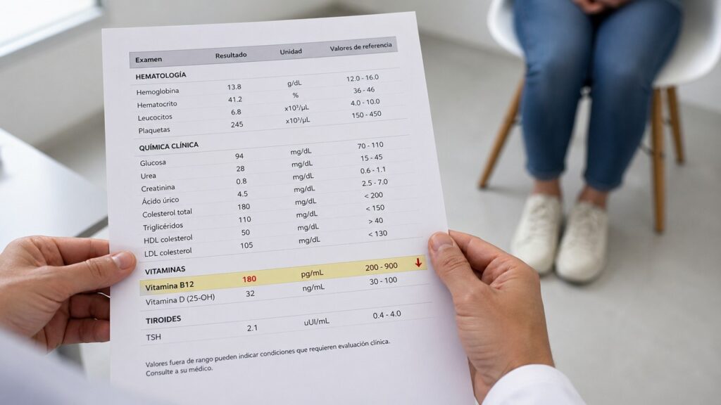 Investigar os níveis de B12 ajuda a entender sintomas como névoa mental, cansaço e dormência.