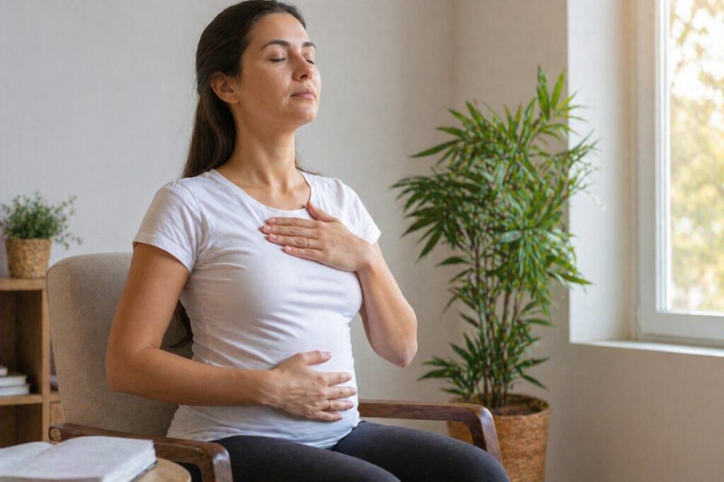 A respiração profunda pode ajudar a estimular o intestino e melhorar o ritmo digestivo.