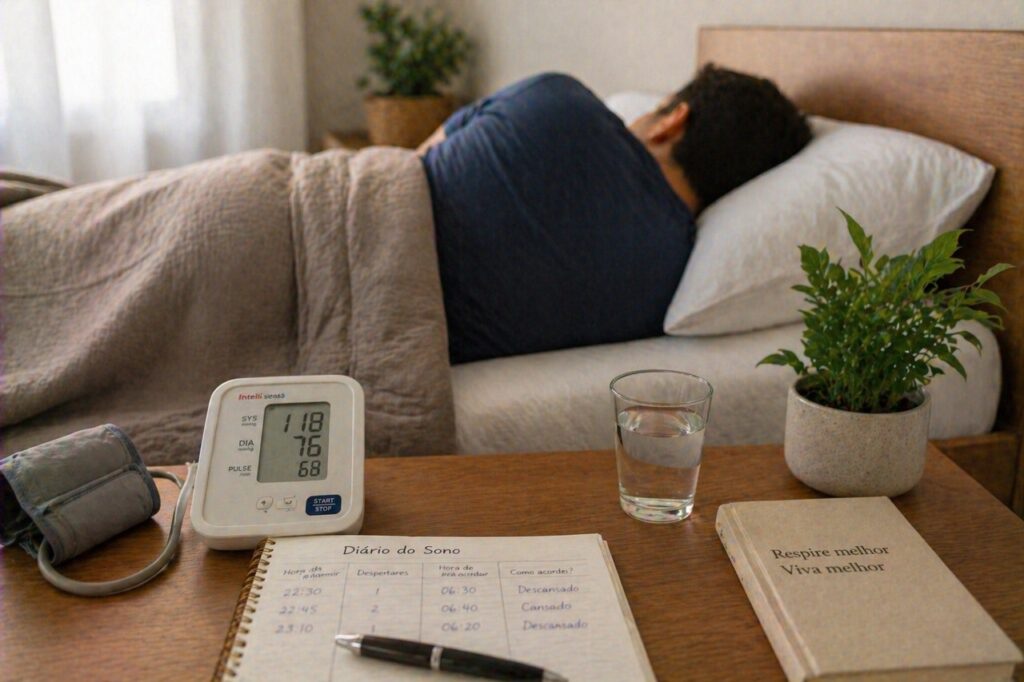 Registrar ronco, despertares e micções noturnas ajuda a orientar a avaliação do sono.