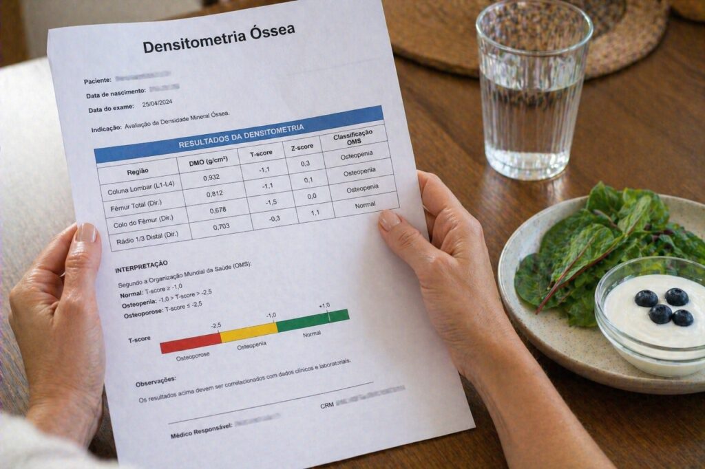 A densitometria ajuda a identificar perda óssea antes que apareçam fraturas.