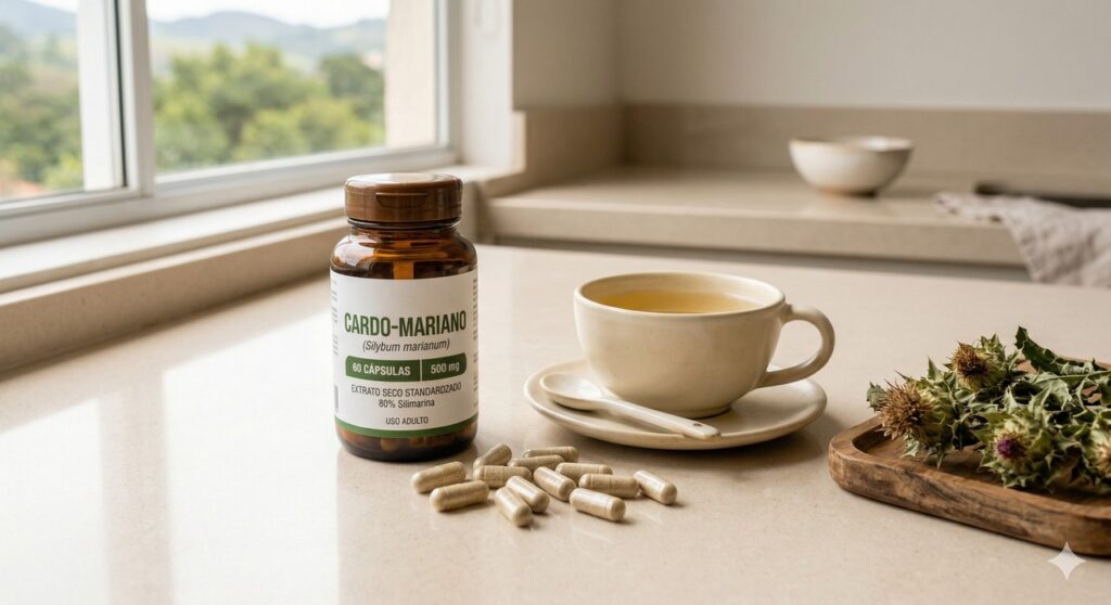 Cardo-mariano é uma planta estudada por seu potencial de apoio à saúde do fígado.