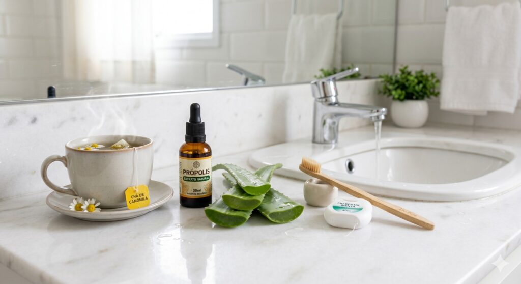 Cena mostra opções naturais que podem ajudar a aliviar a inflamação na gengiva