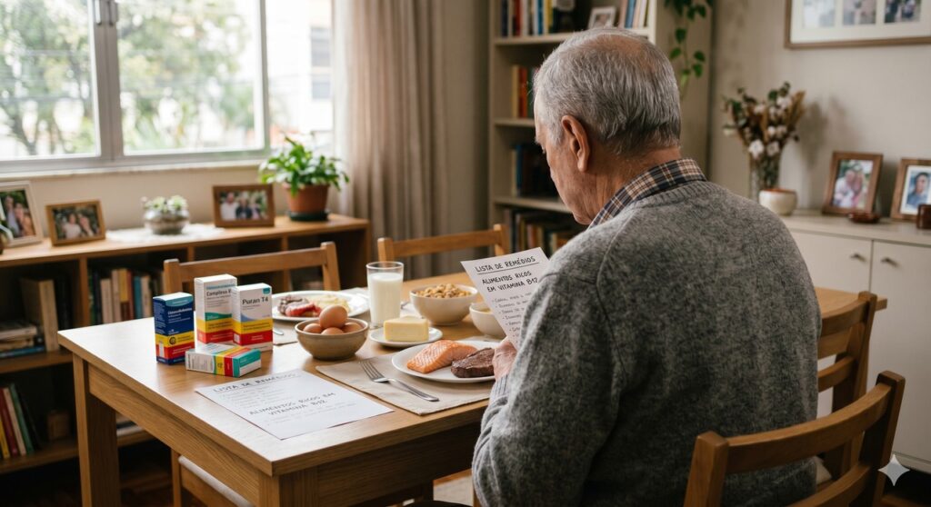 Cena remete à relação entre memória, envelhecimento e nutrientes essenciais.