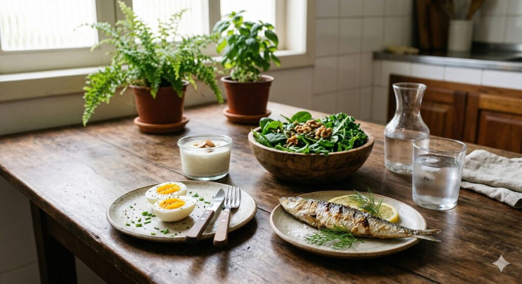 Vitaminas do complexo B, especialmente a B12, ajudam na produção de energia.