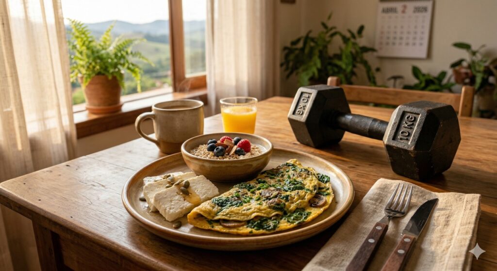 Proteínas no café da manhã ajudam no cuidado com a perda muscular após os 50
