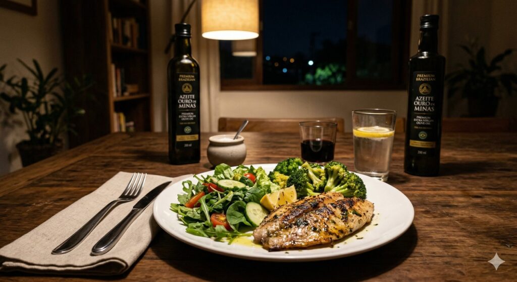 Uma refeição leve e equilibrada à noite pode ajudar a poupar o fígado gorduroso.