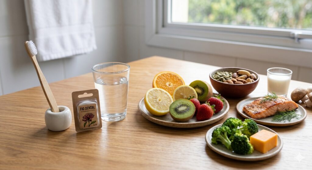 Cena mostra nutrientes importantes para ajudar no equilíbrio das bactérias da boca