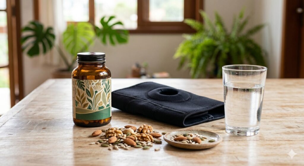 Magnésio quelato e itens ligados ao cuidado articular em uma rotina complementar.