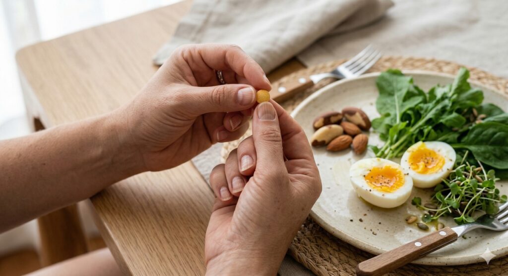Unhas com estrias verticais em cena ligada à deficiência de vitaminas e minerais