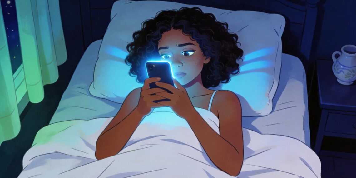 A insônia não se deve apenas ao estresse, mas sim à queda de melatonina causada pela exposição à luz azul à noite